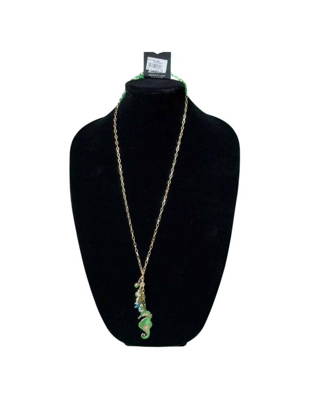 Seahorse Pendant Necklace Starfish Earrings Gold-tone Chain Sea-Inspired Charms